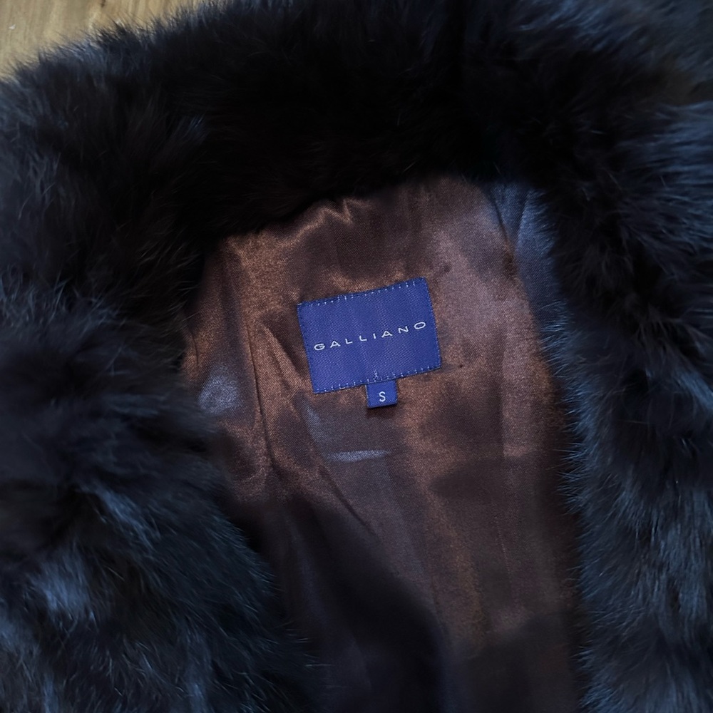 John Galliano Rabbit Fur Chocolate Brown Jacket Coat Small - Picture 5 of 9